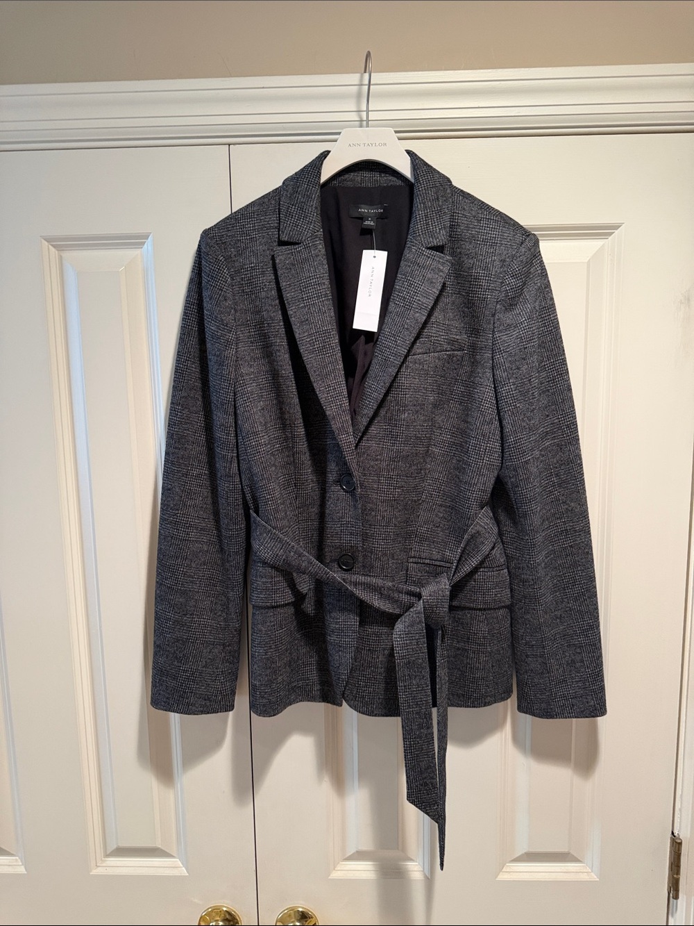 NWT Ann Taylor Wool-Blend Gray Belted Blazer - Women